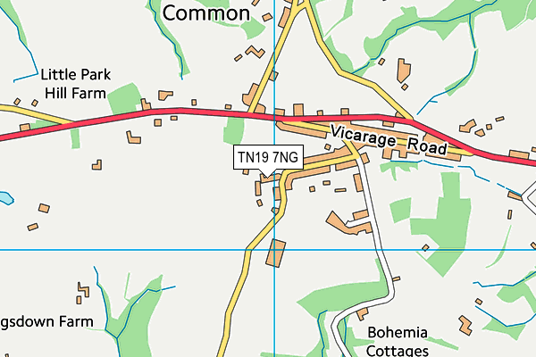 TN19 7NG map - OS VectorMap District (Ordnance Survey)