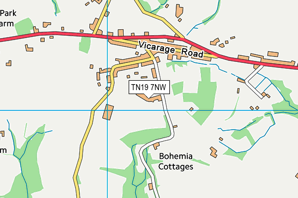 TN19 7NW map - OS VectorMap District (Ordnance Survey)