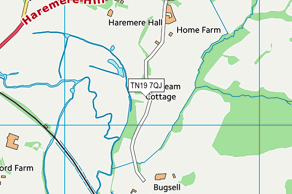 TN19 7QJ map - OS VectorMap District (Ordnance Survey)