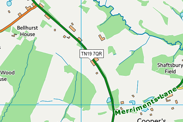 TN19 7QR map - OS VectorMap District (Ordnance Survey)