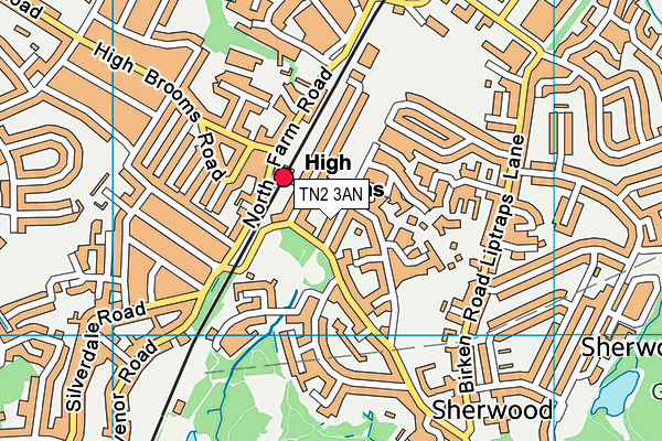 TN2 3AN map - OS VectorMap District (Ordnance Survey)