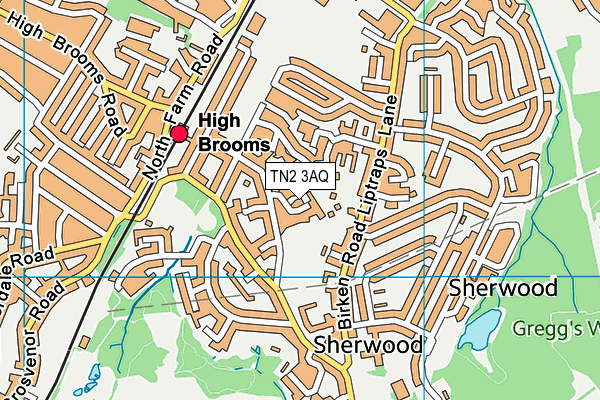 TN2 3AQ map - OS VectorMap District (Ordnance Survey)