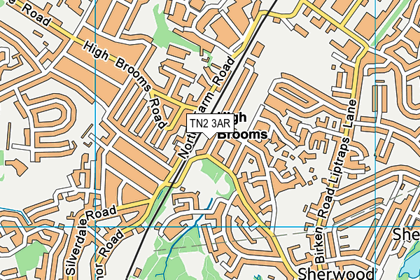 TN2 3AR map - OS VectorMap District (Ordnance Survey)