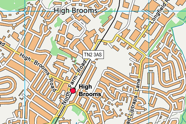 TN2 3AS map - OS VectorMap District (Ordnance Survey)