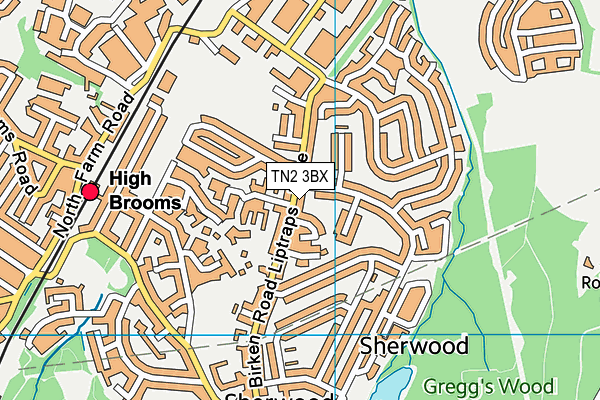 TN2 3BX map - OS VectorMap District (Ordnance Survey)