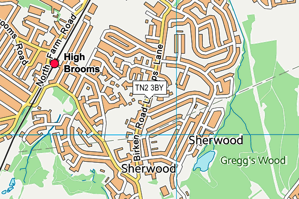 TN2 3BY map - OS VectorMap District (Ordnance Survey)