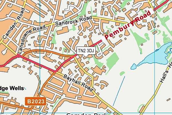 TN2 3DJ map - OS VectorMap District (Ordnance Survey)