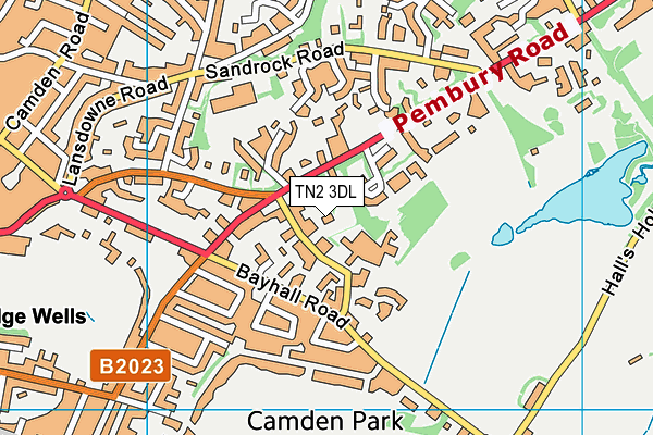 TN2 3DL map - OS VectorMap District (Ordnance Survey)