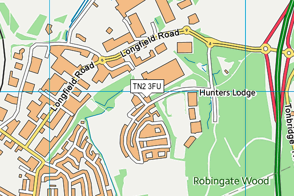 TN2 3FU map - OS VectorMap District (Ordnance Survey)