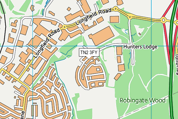 TN2 3FY map - OS VectorMap District (Ordnance Survey)