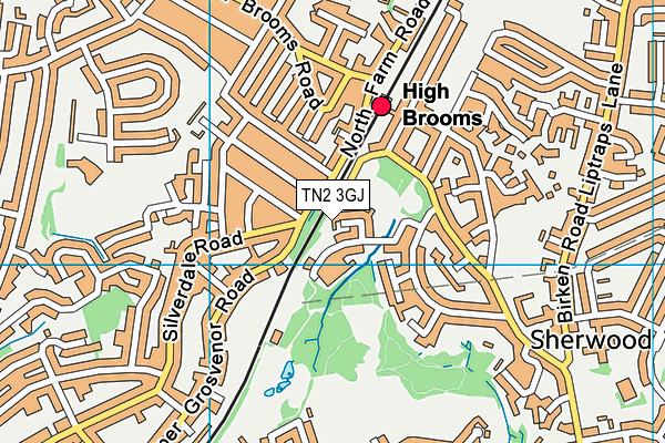 TN2 3GJ map - OS VectorMap District (Ordnance Survey)