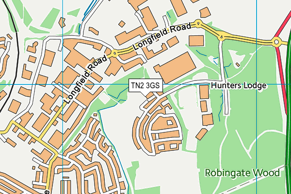 TN2 3GS map - OS VectorMap District (Ordnance Survey)