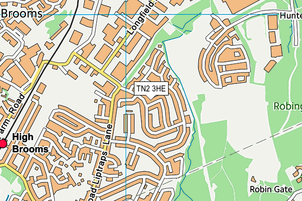 TN2 3HE map - OS VectorMap District (Ordnance Survey)