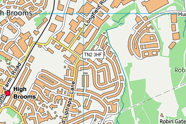 TN2 3HF map - OS VectorMap District (Ordnance Survey)
