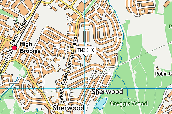 TN2 3HX map - OS VectorMap District (Ordnance Survey)