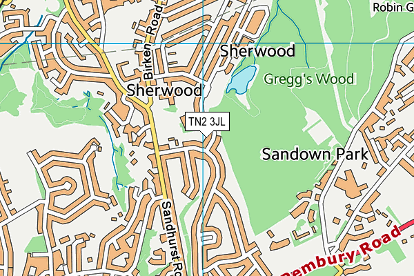 TN2 3JL map - OS VectorMap District (Ordnance Survey)