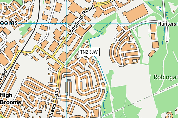 TN2 3JW map - OS VectorMap District (Ordnance Survey)