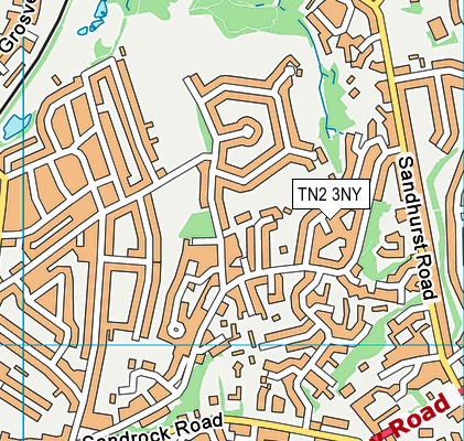TN2 3NY map - OS VectorMap District (Ordnance Survey)