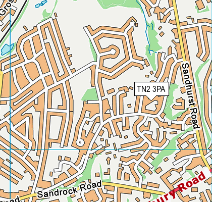 TN2 3PA map - OS VectorMap District (Ordnance Survey)