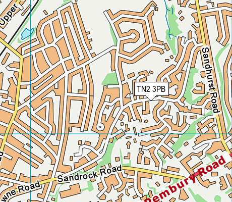 TN2 3PB map - OS VectorMap District (Ordnance Survey)
