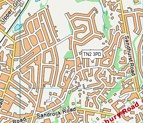 TN2 3PD map - OS VectorMap District (Ordnance Survey)