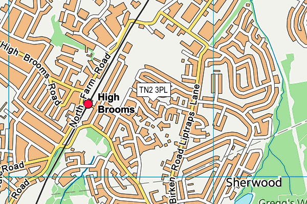 TN2 3PL map - OS VectorMap District (Ordnance Survey)