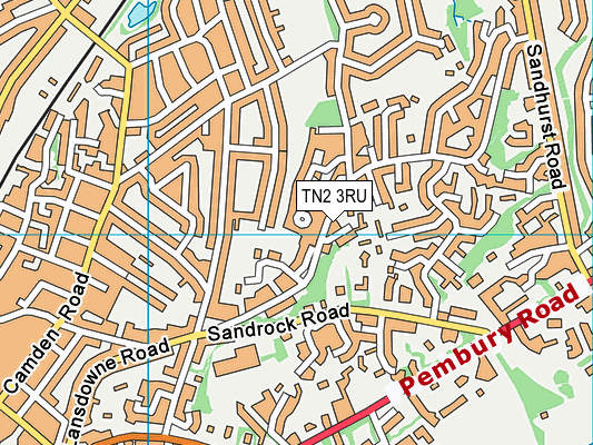 TN2 3RU map - OS VectorMap District (Ordnance Survey)