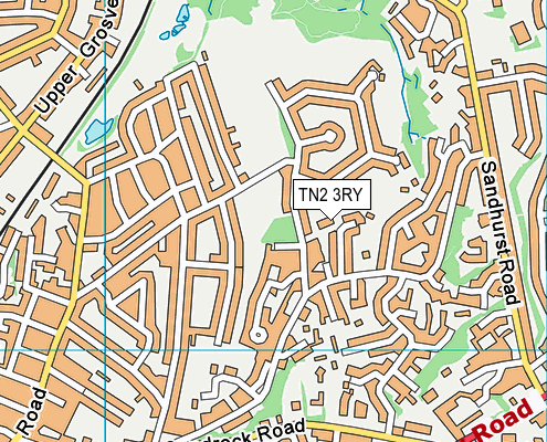 TN2 3RY map - OS VectorMap District (Ordnance Survey)