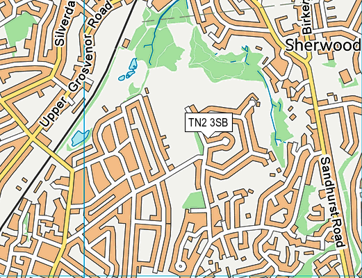 TN2 3SB map - OS VectorMap District (Ordnance Survey)
