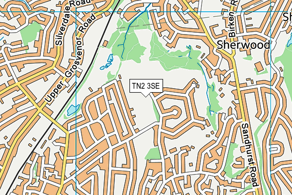 TN2 3SE map - OS VectorMap District (Ordnance Survey)