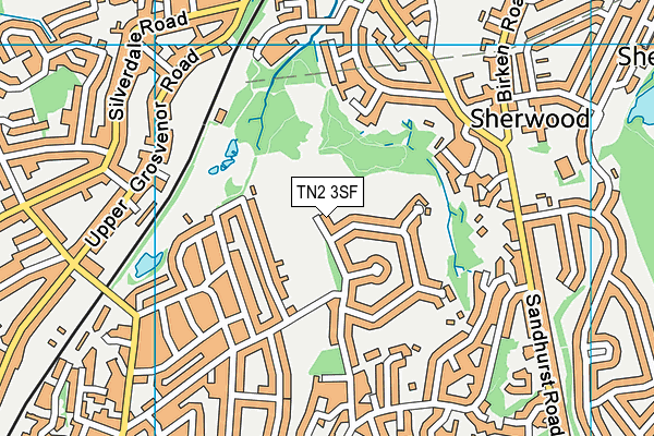 TN2 3SF map - OS VectorMap District (Ordnance Survey)