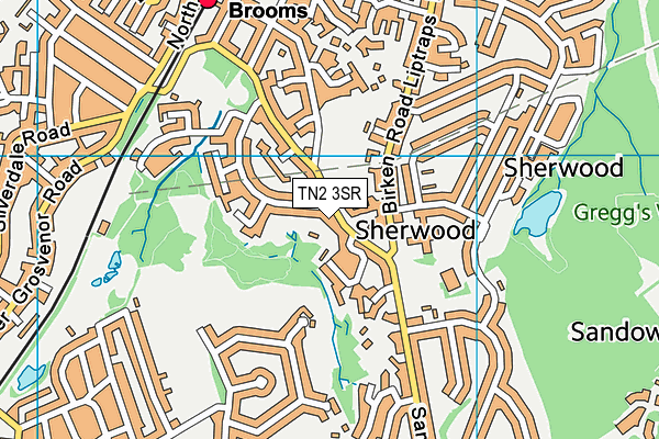 TN2 3SR map - OS VectorMap District (Ordnance Survey)