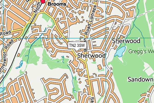 TN2 3SW map - OS VectorMap District (Ordnance Survey)