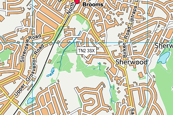 TN2 3SX map - OS VectorMap District (Ordnance Survey)