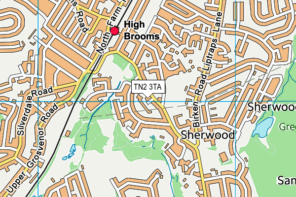 TN2 3TA map - OS VectorMap District (Ordnance Survey)