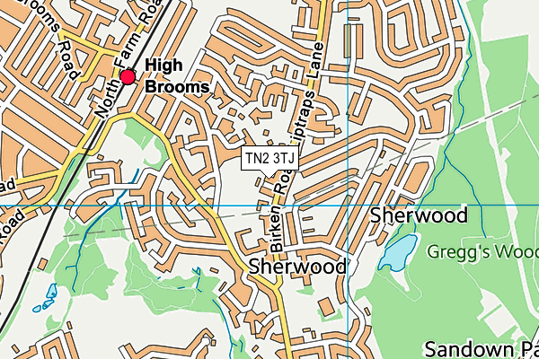 TN2 3TJ map - OS VectorMap District (Ordnance Survey)