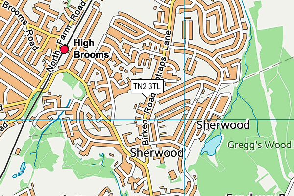 TN2 3TL map - OS VectorMap District (Ordnance Survey)