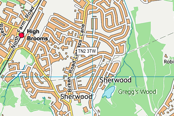 TN2 3TW map - OS VectorMap District (Ordnance Survey)