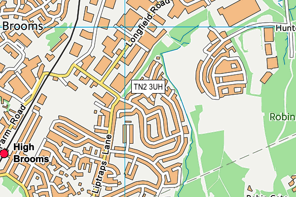 TN2 3UH map - OS VectorMap District (Ordnance Survey)
