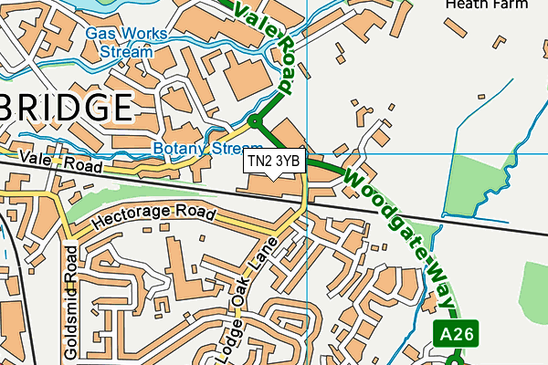 TN2 3YB map - OS VectorMap District (Ordnance Survey)