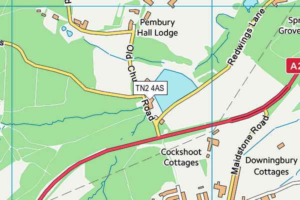 TN2 4AS map - OS VectorMap District (Ordnance Survey)