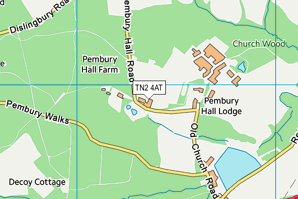 TN2 4AT map - OS VectorMap District (Ordnance Survey)