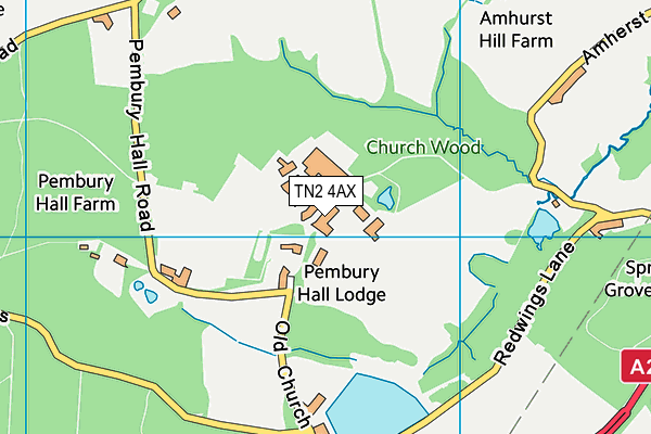 Kent College Pembury map (TN2 4AX) - OS VectorMap District (Ordnance Survey)