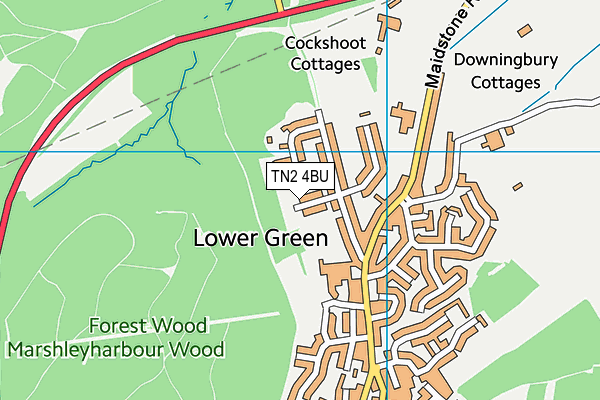 TN2 4BU map - OS VectorMap District (Ordnance Survey)