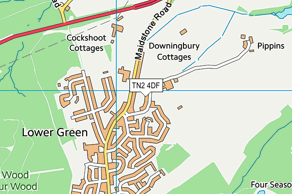 TN2 4DF map - OS VectorMap District (Ordnance Survey)