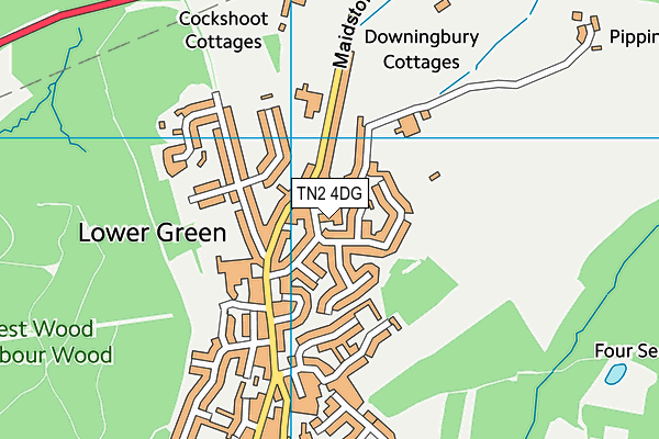 TN2 4DG map - OS VectorMap District (Ordnance Survey)