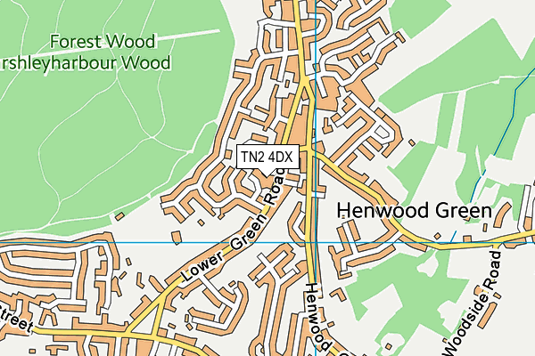 TN2 4DX map - OS VectorMap District (Ordnance Survey)