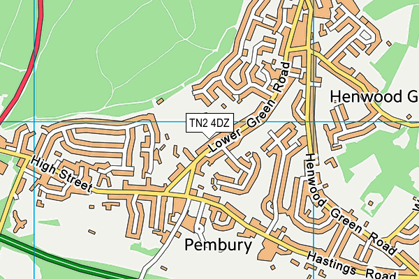 TN2 4DZ map - OS VectorMap District (Ordnance Survey)