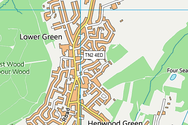 TN2 4ED map - OS VectorMap District (Ordnance Survey)