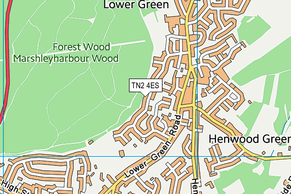 TN2 4ES map - OS VectorMap District (Ordnance Survey)